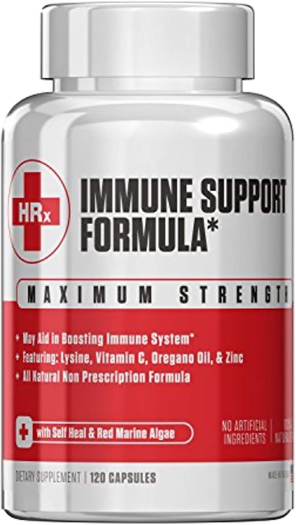 Re + Gen Nutrition Immune Supplement Supplement dla dorosłych, Kapsułki naturalne z cynku, Witamina C, L lizyny Amino Acid & Oregano Oil dla silnego odporności zdrowia mężczyzn i kobiet, 120 Kapsułki