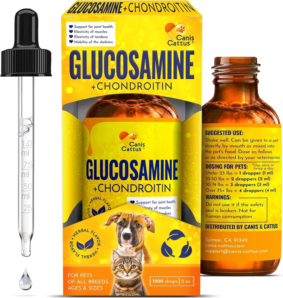 Glukozamina dla kotów 124; wspólny suplement płynny dla psów 124; wspólny suplement dla kotów 124; glukozamina dla psów płynny 124; aromat ziołowy 124; 2 Oz