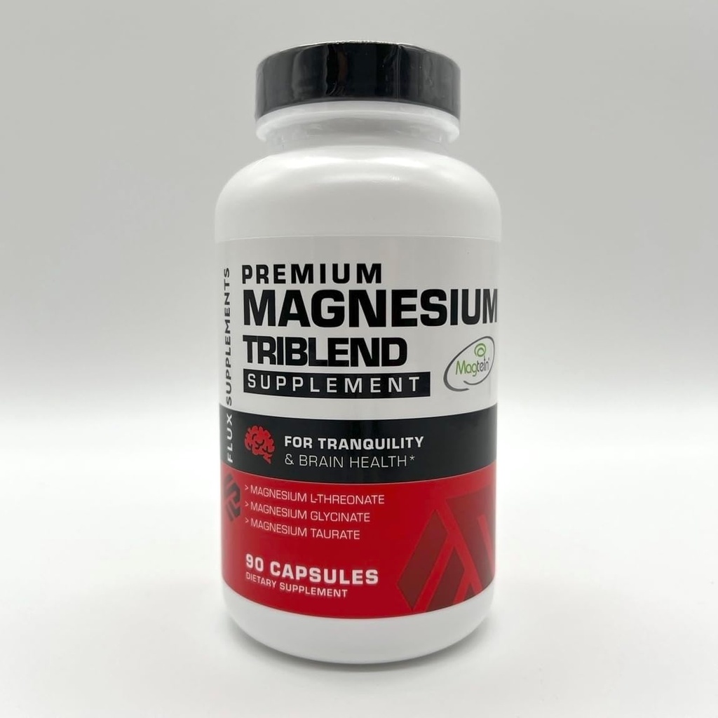 Trimix magnezu - Magtein L- Threonian dla pamięci - Glicynian dla snu - Taurate dla zdrowia naczyniowego, skurcze i regeneracja - Wysoka biodostępność Chelated Kompleks magnezu