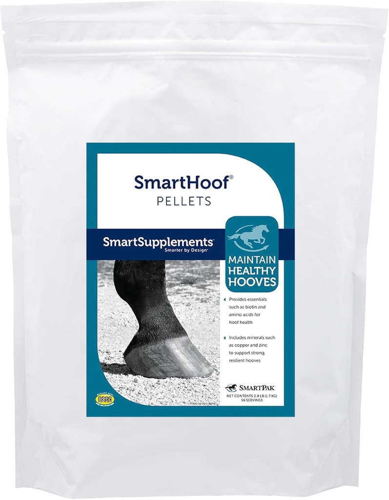 SmartHoof Pellets | Horse Biotin Joint Support Supplement with Essential Minerals for Healthy Hooves | Contains Methionine, Lysine, Copper, Zinc and More | 56 Servings | 7.6 lb Bag