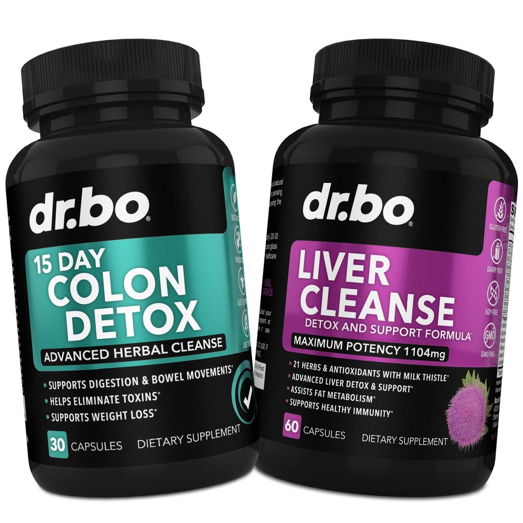 Colon & Liver Cleanse Detox Supplement Supplement - 15 Day Instinal Cleanse Pills & Probiotic for Bloating & Daily Convestions Relief - Milk Thistle Dandelion Czapki & Suplementy do pęcherzyka żółciowego