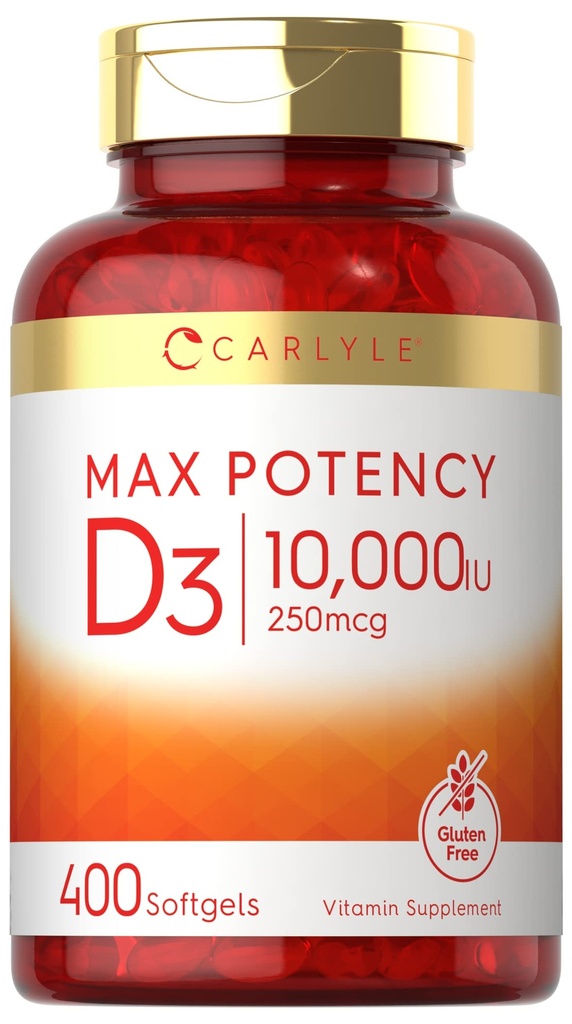 Witamina Carlyle D 10000 j.m. 400 Softgeli 124; Rozmiar Value 124; Maksymalna moc 124; Nie-GMO, Gluten
