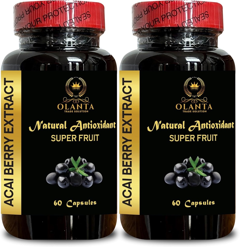 Ekstrakt ACAI Berry - Superantyoksydant z Brazylii, Formuła Superfoods dla optymalnego wsparcia immunologicznego systemu, Codzienne wsparcie Wellness - 2 butelki 120 kapsułki