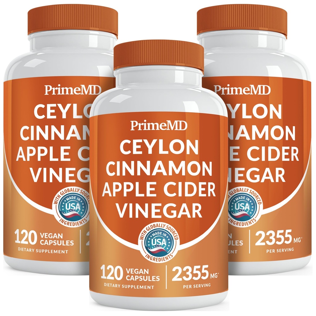 5- in-1 Ceylon Kapsułki cynamonowe 2355mg - Ceylon Cynamon i Jabłkowy Cydr Kapsułki - Turmerowy i Panax Ginseng - Suplementy cynamonowe z Bioperiną (120ct, Opakowanie 3)