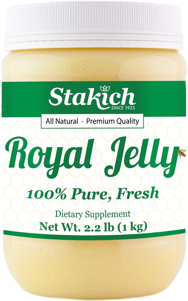 Stakich Fresh Royal Jelly - Czysta, Wszystkie naturalne - Brak dodatków / aromatów / środków konserwujących Dodano - 1 Kilogram (2.2 funty)