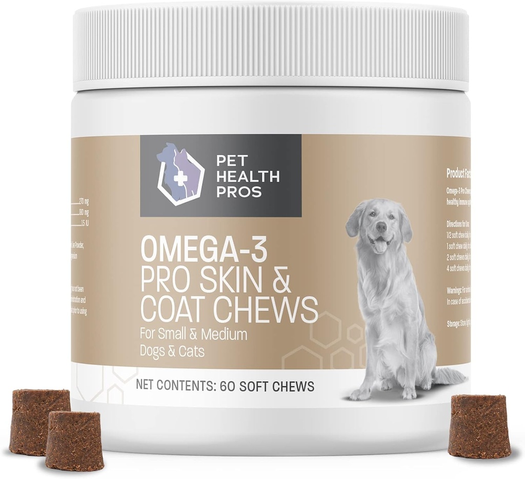 Omega Bites for Dogs - Suplement oleju rybnego do żucia z Omega 3 Kwasy tłuszczowe i Witamina E do wspólnego zdrowia i skóry & Coat Health - 60 Count