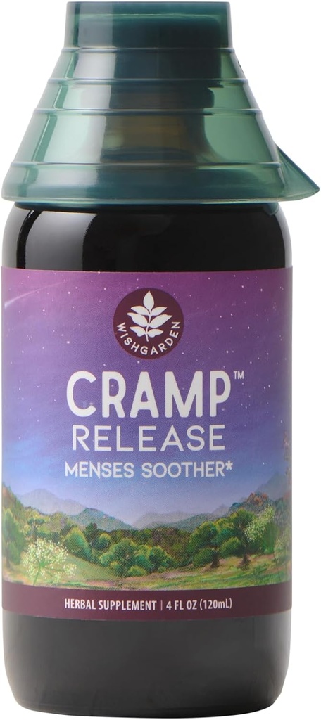 WishGarden Herbs Cramp Release - Natural Herbal Menstrual Cramp Relief Supplement z Cramp Bark, Fast- Acting Tincture łagodzi skurcze okresu, Wspiera zdrowy hormon cyklu, nastrojów i relaksacji, 4oz