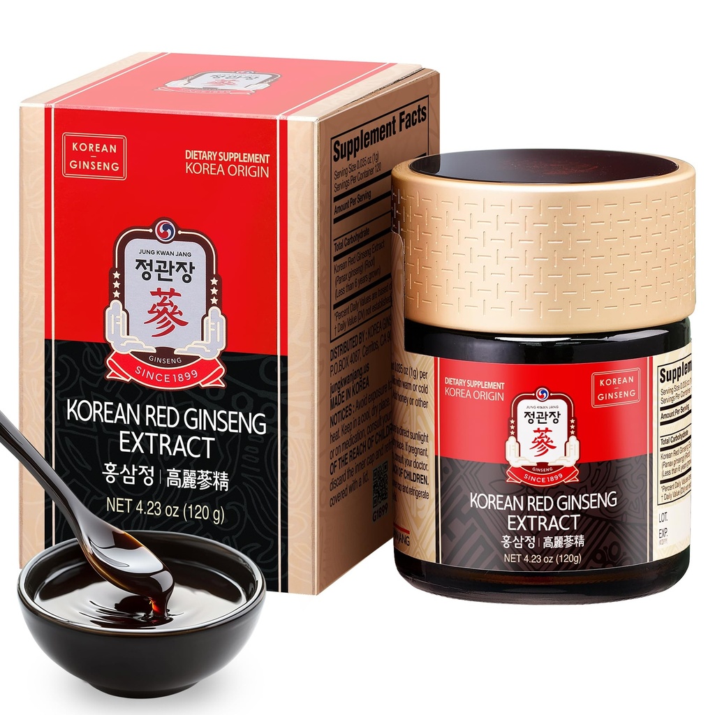 CheongKwanJg KGC [Koreański Czerwony Ginseng koncentrat ekstrakt 120g] 100% 6- Roczny Premium Koreański Ginseng Roots, Immune System Booster, Energy Stamina, Przeciwutleniacze Zdrowa pamięć, krążenie krwi
