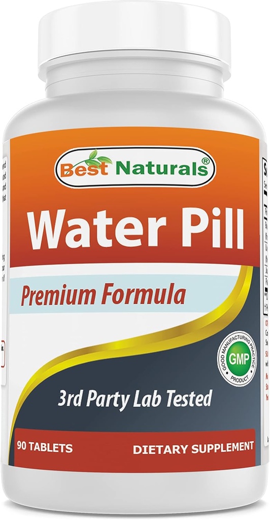 Najlepsze Naturals Pill wody z Potasu 90 Tabletki - Wspiera Eliminacja zatrzymywania wody również nazywane diuretyczne