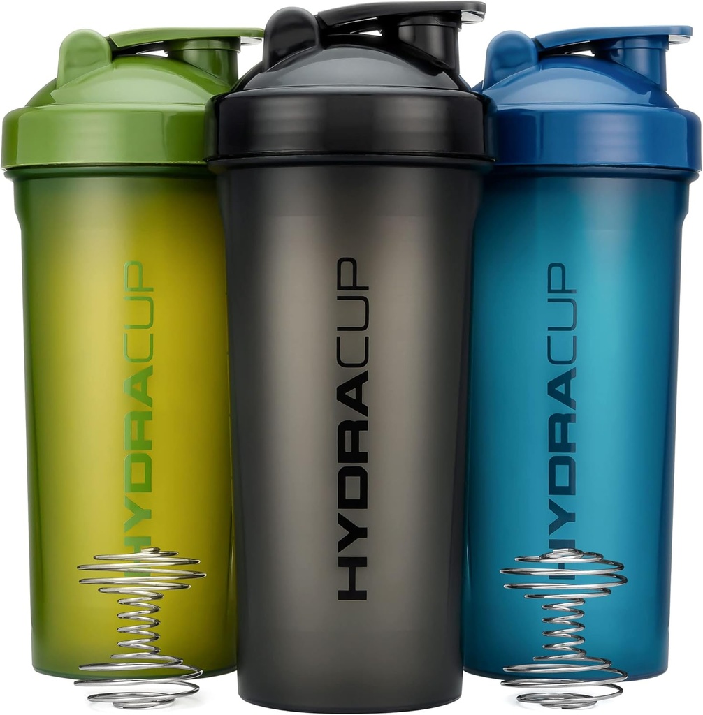 Hydra Cup [3 Pack] 45 Ounce Shaker Butelki do shake protein, Jumbo Shaker Cups z mikserem whisky, Bardzo duża butelka z uchwytem (Dark Colors)
