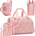 Pink Women 's 40L Gym Duffel z obuwiem - Carry On Weekender Torebka na noc - Personal Element Travel Workout Tote