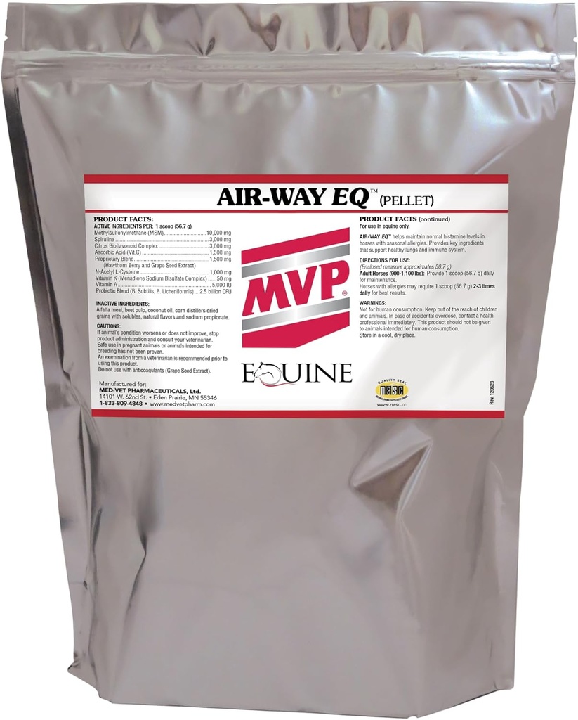MVP Air- Way EQ (10lb) wspomaga zdrowe działanie Lung i sezonowe wsparcie alergii w koniach