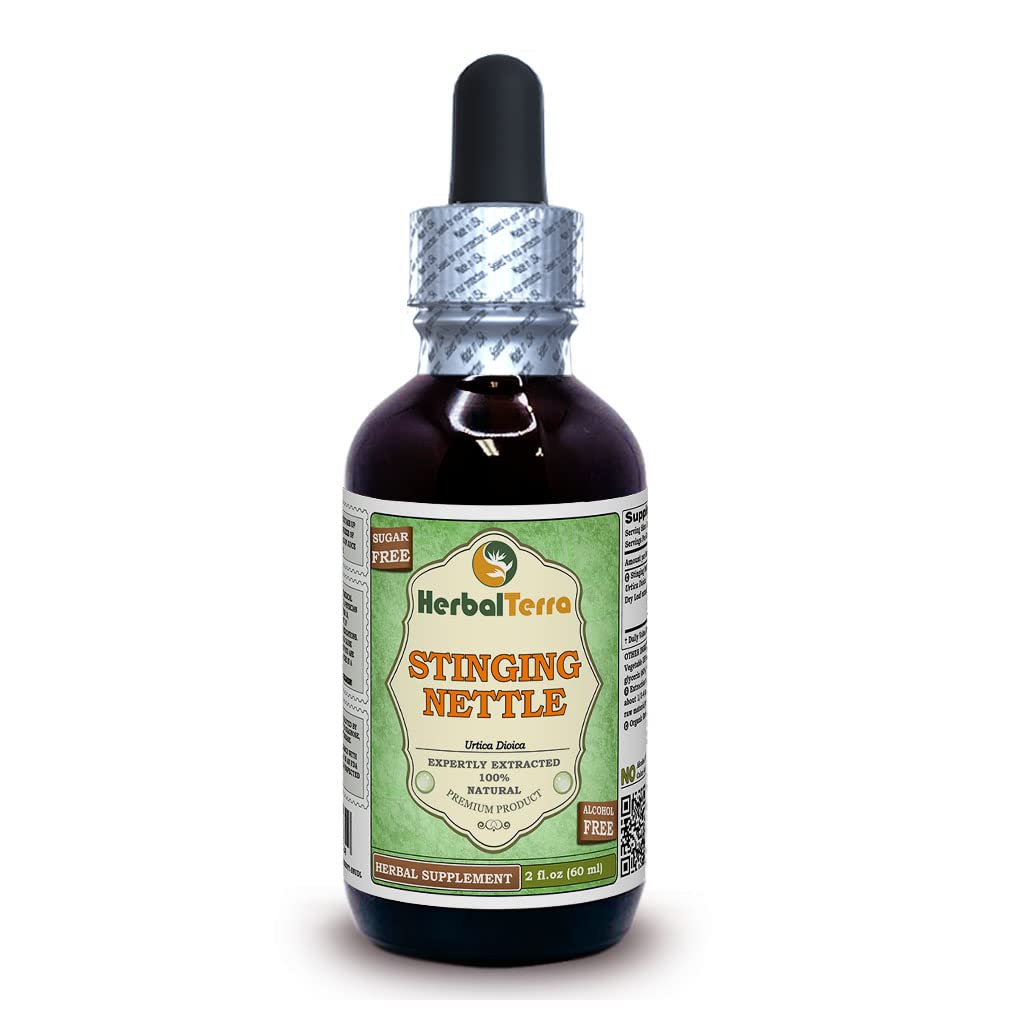 Herbal Terra LLC Stinging Nettle (Urtica Dioica) Glycerite, Organic Dried Leaves Alcohol Free Liquid Extract 2 oz