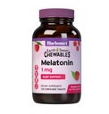 Bluebonnet Nutrition EarthSweet Melatonina 1 mg Szybkie szybkie rozpuszczanie relaksacji nocnej i Resteful Sleep Support - Pomoc na sen - Bez glutenu, Wegan - Malina Flavor - 120 Tabletki do żucia