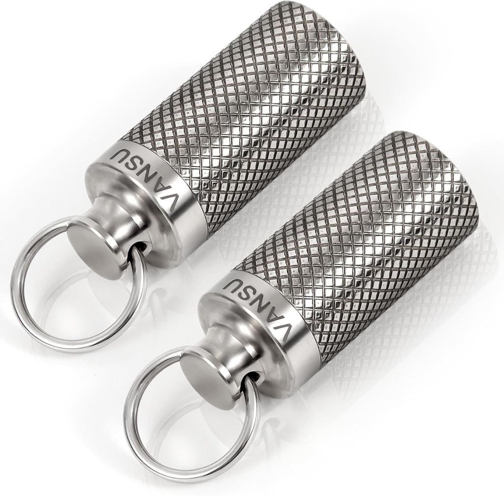 Tytanu wodoodporny Keychain Pill Holder Pojemnik, Przenośny Mini Rozmiar Pill Box Case for Outdoor Travel Camping Simpson2 Pack