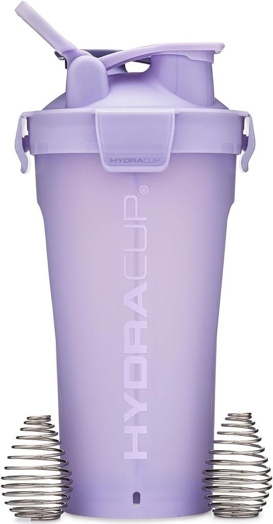 Hydra Cup DualShaker Pro 32 oz Shaker Butelka do shake 'ów protein, Shaker Cup w / trzonek & mikser piłki whisky, Podwójne mieszania Shaker butelki z przechowywania, 2 w 1, do podróży, BPA wolny (fioletowy)