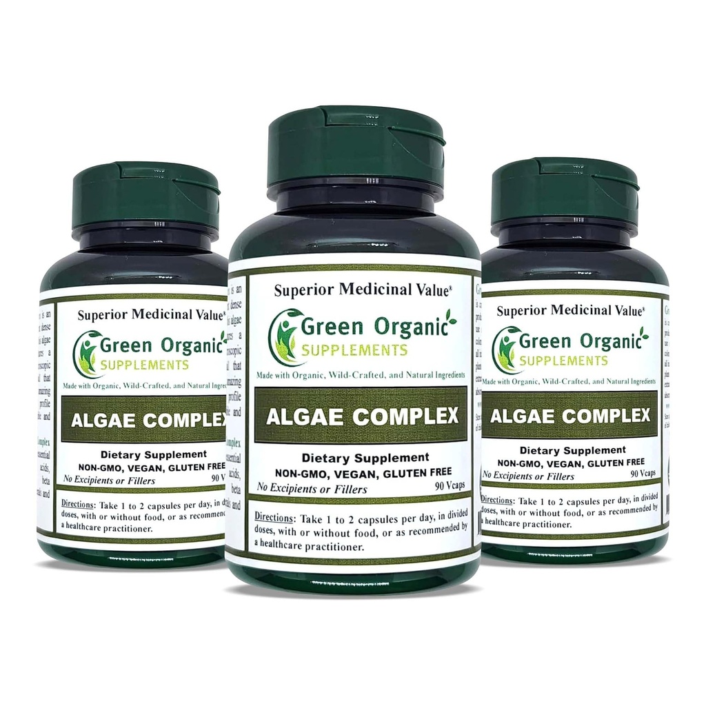 Algae, Fucoidan, Blue Green Algae, Kelp, Bladderwrack, Chlorella, Spirulina, Irish Moss, Dulse, 90 VCaps, High Absorbable, Non-GMO, Gluten- Free (Opakowanie 3)