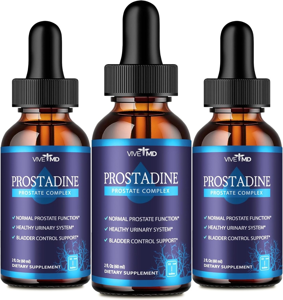 VIVE MD Prostadine Drops for Prostate Health, Bladder Urining Issues - Prostadine Official Drop Formula - Dodatkowa siła z Granat - Prostadine Recenzje (Opakowanie 3)