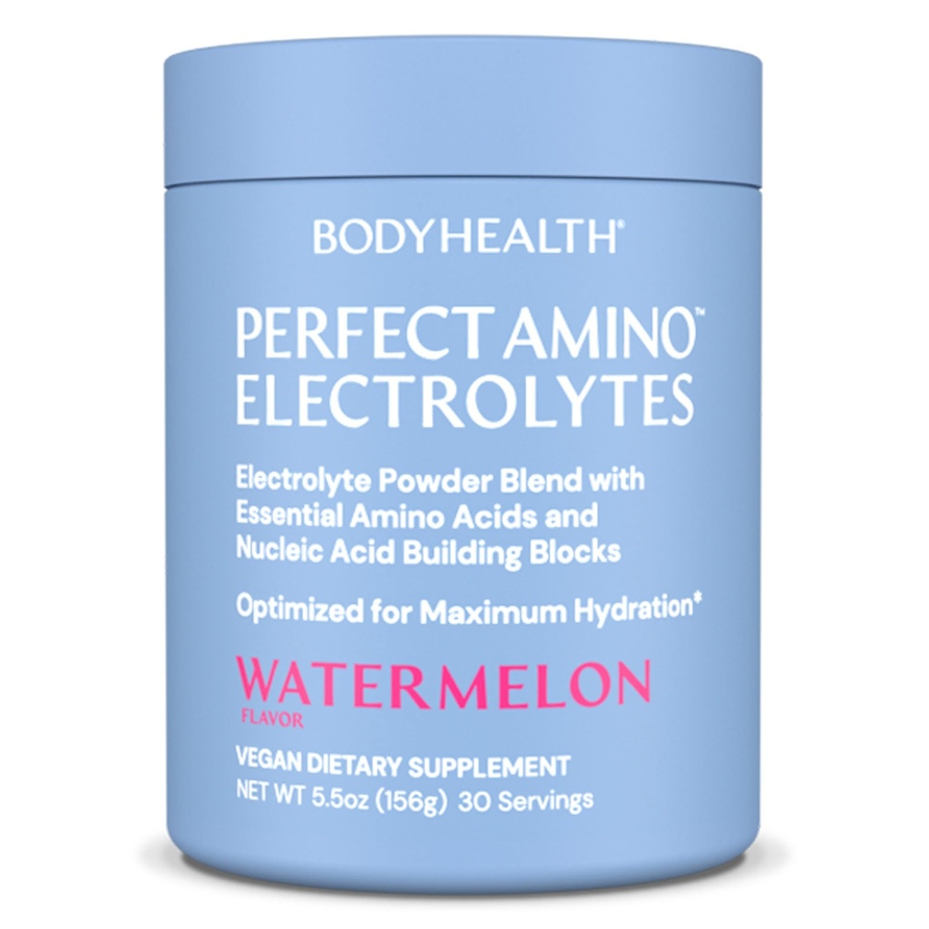 BodyHealth PerfectAmino Electrolytes Powder No Sugar, Keto Sugar Free Post Electrolytes Drink Mix, Hydration Powder with Trace Minerals - Arbuz - 30 Słupki