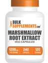 BulkSupplements.com Marshmallow Root Extract Kapsułki - Herbal Supplement, Marhmallow Root 1200mg - Gluten Free, 2 kapsułki na Serving, 240 Hrabia (Pack of 1)