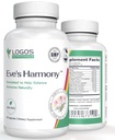 Suplement do menopauzy Harmony Eve, wsparcie hormonalne dla kobiet z sojowymi Isoflavones, Black Cohosh & Red Raspberry, Non-GMO Natural PMS & Menopauzalne wsparcie objawowe, 60 Kapsułki