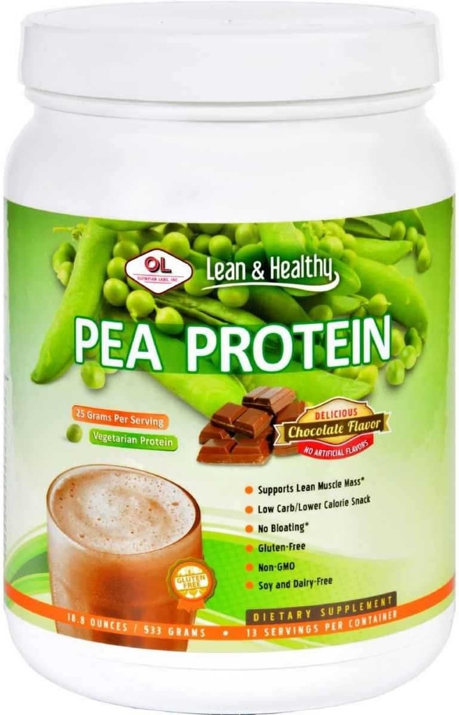 Olympian Labs Pea Protein Shake, Czekolada, Małe, 18.8 Ounce