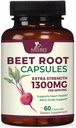 Buraki Korzeń kapsułki 1300mg - Dodatkowa siła Czerwony Buraczek Proszek Suplement - Wspiera produkcję tlenku azotu, Heart Health & Natural Energy - Non-GMO, Wegan, Gluten Free - 60 Kapsułki