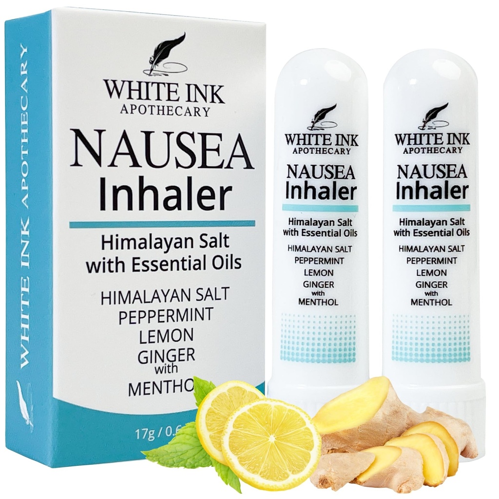 White Ink Nudności Ulgi Esential Oil Inhaler 124; 100% Naturalny Inhaler 124; Podróże 124; Motion or Morning Choroby 124; Ciąża 124; Zdenerwowany Stomach Inhaler 124; Spokojność 124; Chemioterapia