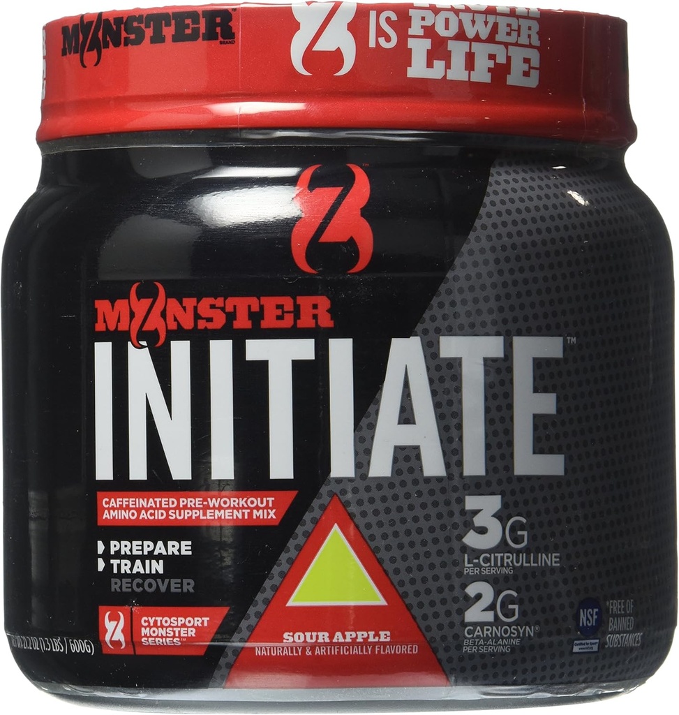 Cytsport Monster Initiate Drink odżywczy, Wstępny trening proszku, Sour Apple Flavored, 600 Gram (30 Sług)