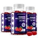Witamatic Sugar Free Melatonin 30mg per Gummy - 60 Służenia - 60 Gummies wegetariańskie - Non-Habit Forming Supplement (60 Count (Pack of 3))