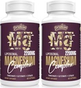 Liposomal Magnezu Complex 2200MG Softgels, Magnezu Threonian, Magnezu Glycinate, Magnezu Citrate, Trzy-w-jeden Suplement, Gluten Free, 60 Softgels (120 Count (Pack of 2))