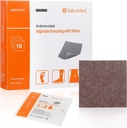 Silver Calcium Alginate Range Dressing Pad 4 "x4", 10 Opakowania, Wysoka Absorbencja Non-Stick Ag Gauze Patch for Pressure Ulcer, Bed Sore, Leg Sore, Diabetic Foot Ulcer
