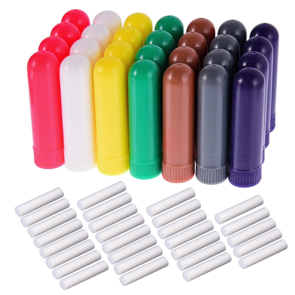 eBoot 28 Ustawia zasadniczy olej Aromaterapia Nasal Inhalers Tubes Refillable Inhaler Stick, 7 Kolory, z Wicks