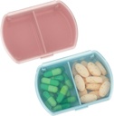Sibba Pill Organizer Box Case 2 PCS Waterproof Travel Medicines Container Purse Essentials Small Cute Fish Oil Holder Suplementy Mini Pillbox Rempinder Przenośny Pocket Pouch Akcesoria