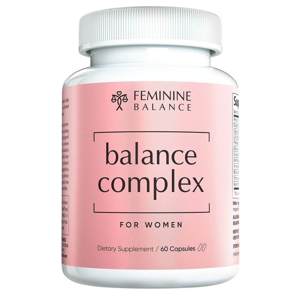 Balance Complex 17- in-1 Zdrowie pochwy 100 Miliard Probiotyki dla kobiet Równowaga z żurawiny & D- Mannoza 124; Promowanie zdrowia trakcji moczu dla pochwy zapachu & pochwy Flora, 60 Kapsułki