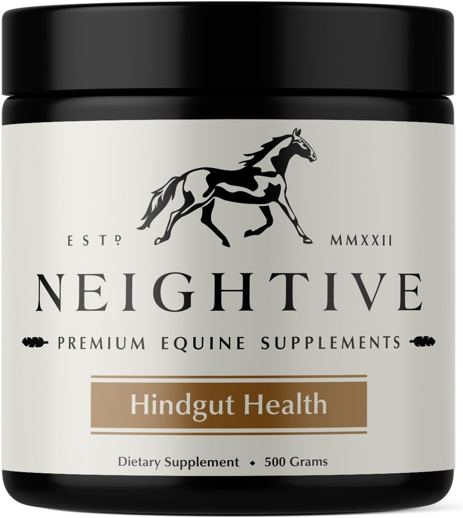 Hindgut Health Supplement by Neightative - Reducee Owrzodzenia - Relieve Colic, Biegunka, i Performance Issues in Horses - Poprawa zachowania, Apetite i Coat - Wzrost wagi Gain - Equine Gut Health