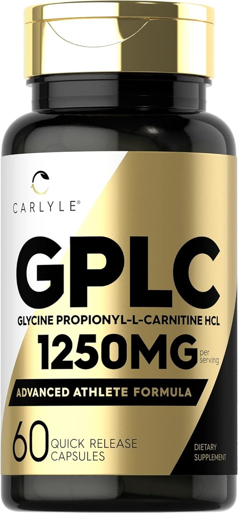 Carlyle GPLC Supplement 1250mg gimnazjum 124; 60 Kapsułek gimnazjum 124; Glicyna Propionyl- L- Karnityna gimnazjum 124; Advanced Athlete Formula gimnazjum 124; Non- GMO, Gluten Free