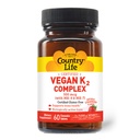 Country Life ® Vegan K2- 500 µg, 60 Ct. Truskawkowy Flavor - Certified gluten Free - Certified Vegan by AVA - Wsparcie zdrowia kości