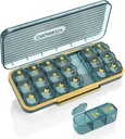 Pill Organizator 3 razy dziennie, 7 dzień Pill Box 3 razy dziennie - Acedada Cotygodniowy Witamina Box Organizator z 7 Oddzielne pojemniki, Portable Daily Medicine Planner Case for witaminy Fish Oil Supplement, Niebieski