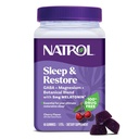 Natrol Sleep + Przywracanie Magnezu Glicynian Mieszanka Gumiaki z Melatonin 5 mg - Spokojny Magnez z GABA, Mieszanka Botaniczna, Wiśniowy Flavor, 60 Gumiaki