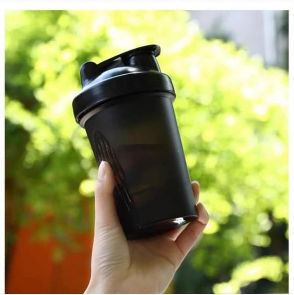 CHNLML Shaker butelka shaker 400ML / 16Oz w. Shaker Ball do shake 'u protein, Shaker Butelka z mieszania Ball, Leak- Dowód, BPA- Free, do siłowni, Trenout, Juice Mixer (Black / Black Body, 16Oz- 400ML- 1Bottle)