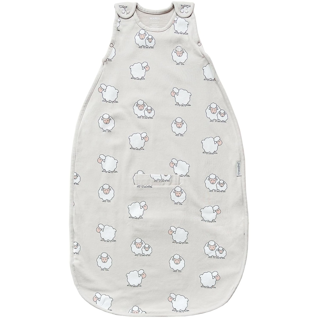 Woolino 4 Sezon Sleep Sack - Ultimate Merino Wool i Organic Cotton Sleeping Bag - Two-Way Zipper Regulowany uniwersalny rozmiar Sleep Sack for Baby (2- 24 Miesiące) - Owce