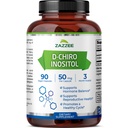 Zazzee D- Chiro- Inositol, 50 mg na kapsułkę, 90 Kapsułek wegańskich, Idealna dawka dla 40: 1 Stosunek z Myo- Inositol, 3 Miesiąc dostaw, 100% wegetarianin, Non-GMO