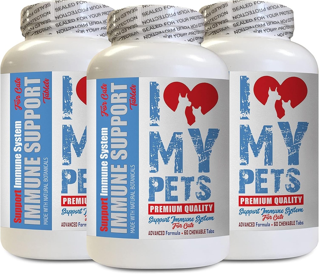 Starsze suplementy dla kotów - CAT Immune Support - Booster - Healthy Supplement - Turmeric Cats - 180 Leczenie (3 butelki)