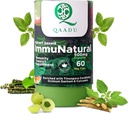 ImmuNatural for Adults 60 Capsules | Natural, Vegan Ayurvedic Immunity Boosters | Ashwagandha Tulsi Amla Haldi Mulethi Giloy | Suitable for 13 Years+ 500mg