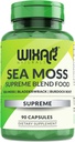 Kapsułki Organic Sea Moss - Bladderwrack z Burdock Korzeń kapsułki - Irish Seamoss Pills - Stronger Than Sea Moss Gel - Dr Sebi Inspired - Surowy Sea Moss Powder - Irish Moss (90 Caps)