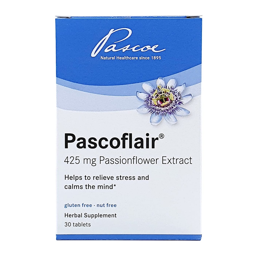 Pascoflair - Herbal Sen Pomoc pomóc Relieve niepokój i nerwowość, Umysł, aby pomóc wspierać zdrowy i niespokojny sen - 425 Mg ekstraktu Passionflower na tabletkę (30 tabletek)