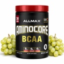ALLMAX AMINOCORE AMINOCORE BCAA Proszek, 8.18 Gramy aminokwasów, Intra i Post Workout Recovery Drink, Gluten Free, Biały Grape, 315 g