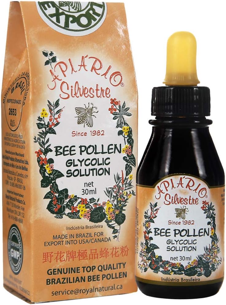 Oficjalny dystrybutor - 1 Butelka Apiario Silvestre Brazylijski Bee Pollen Liquid Glycolic Extract - Nie alkoholowy, Wolny od wosku