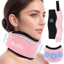 Atsuwell Soft Neck Brace Cervical Collar, Regulowany uchwyt na szyi z zdejmowalnym żel Pack, wielokrotnego użytku Ice Wrap dla prawidłowej postawy, Śpiący, Różowy